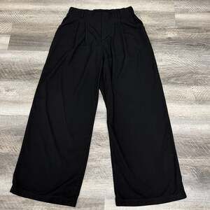 Halara High Waisted Plicated Side Pocket Wide Leg Waffle Pants in Black